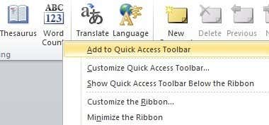 add to quick access