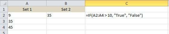 range cells excel