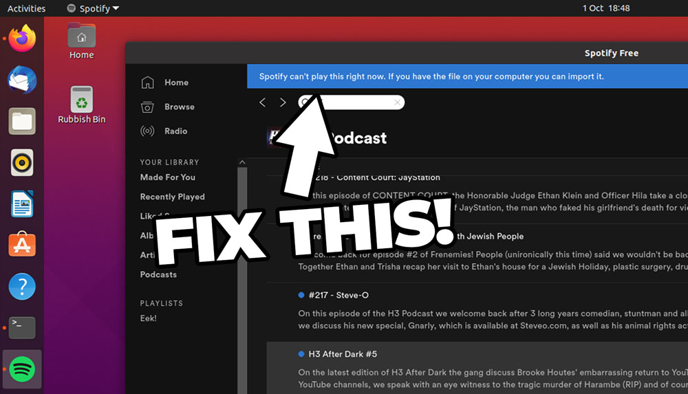 Fix Spotify Video Podcasts Not Working on Ubuntu Linux