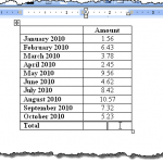 Sum a Table Column in Word