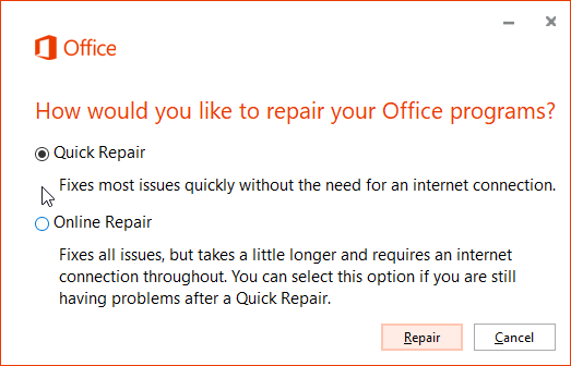 How to Repair Any Version of Microsoft Office