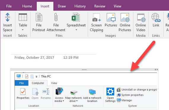 How to Take and Insert Screenshots using OneNote