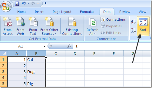 excel delete blank lines