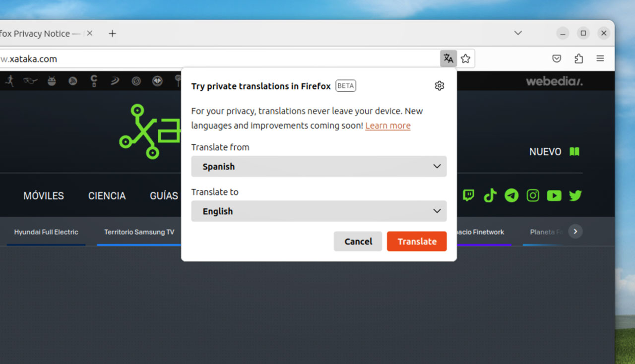 Firefox Testing Privacy-Friendly Web Translations