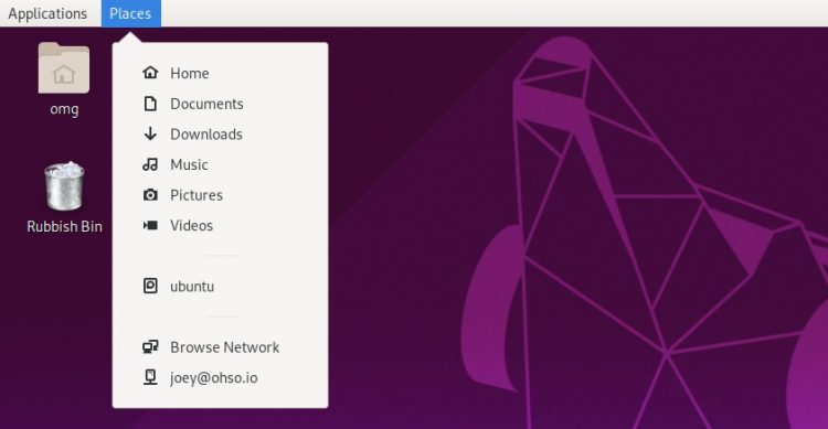 GNOME Classic Places Applet Screenshot