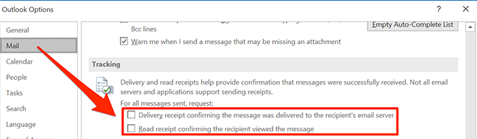 mailbird read receipts for emails sent