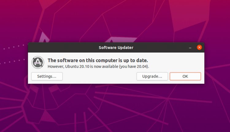 ubuntu 20.10 upgrade notification
