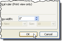 Closing the Options dialog box in Word 2003