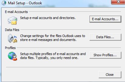 delete outlook profile