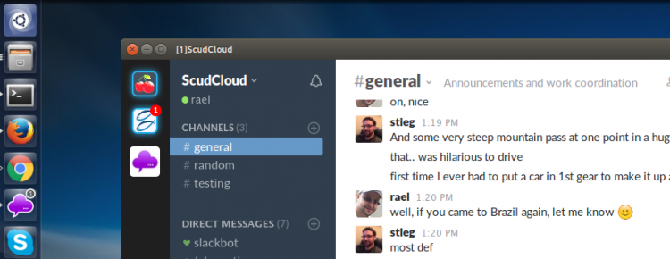 scudcloud slack app on ubuntu linux