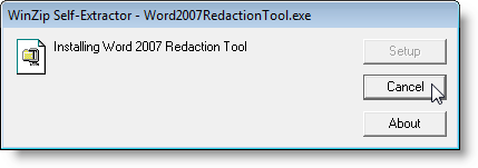 WinZip Self-Extractor for installation