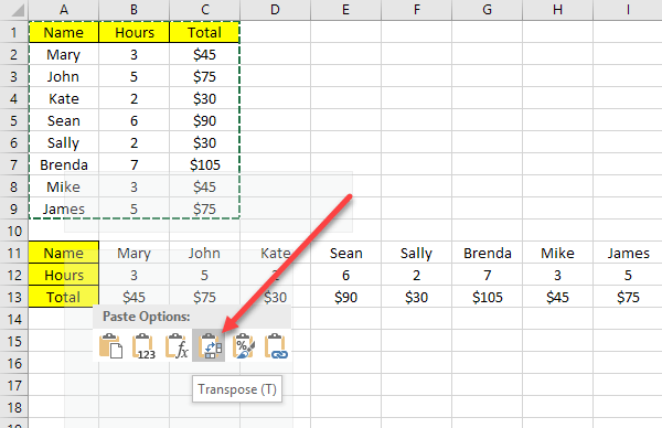 2 Ways to Use Excel’s Transpose Function