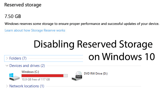 How To Disable Reserved Storage On Windows 10