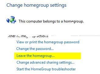 leave homegroup