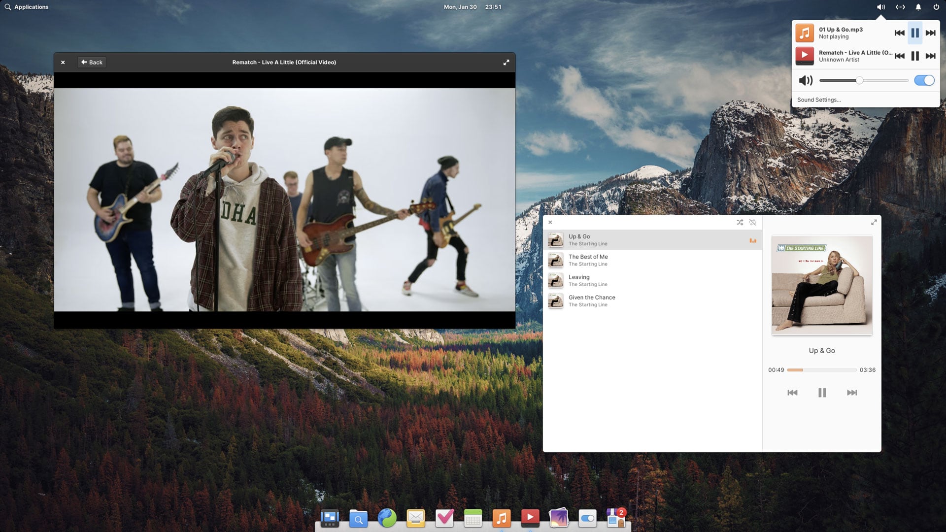 screenshot of the video and music apps in elementary OS 7