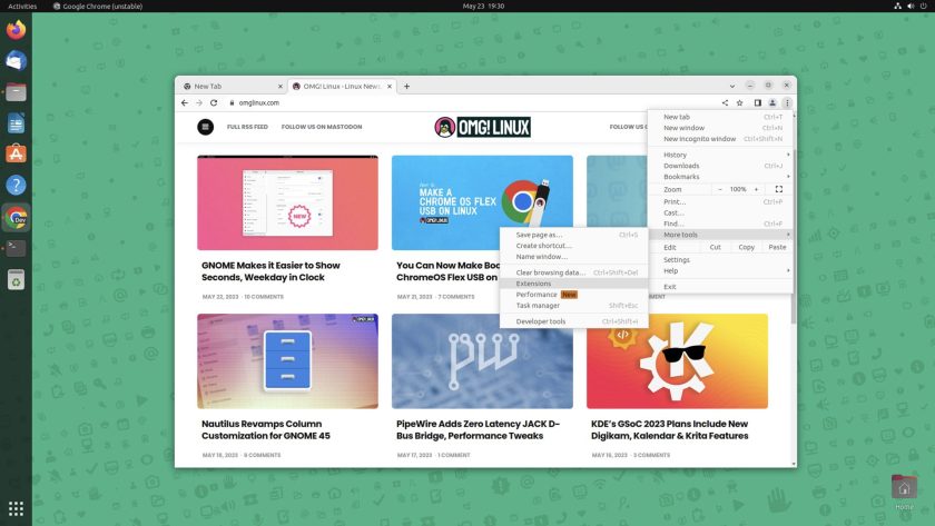 Chrome as is currently looks on Ubuntu