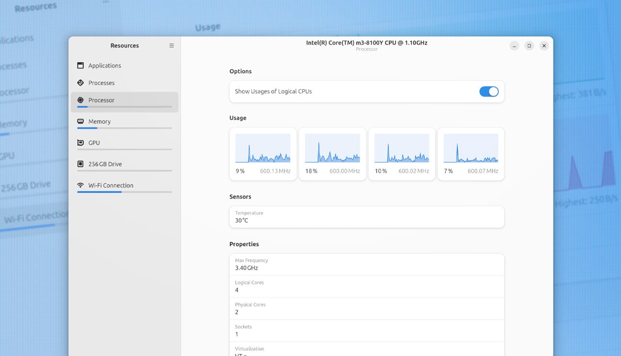 Resources is a New, Modern System Monitor for Linux – Tipsbeginners