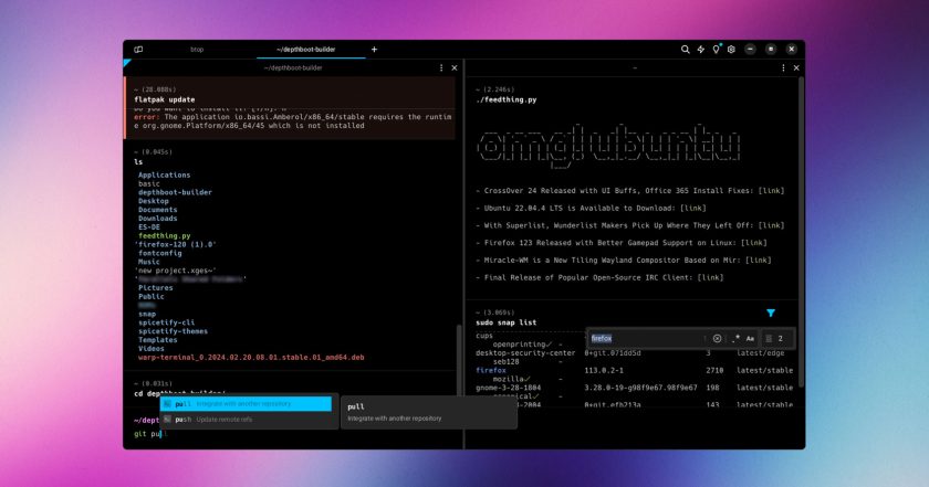 Warp terminal for Linux